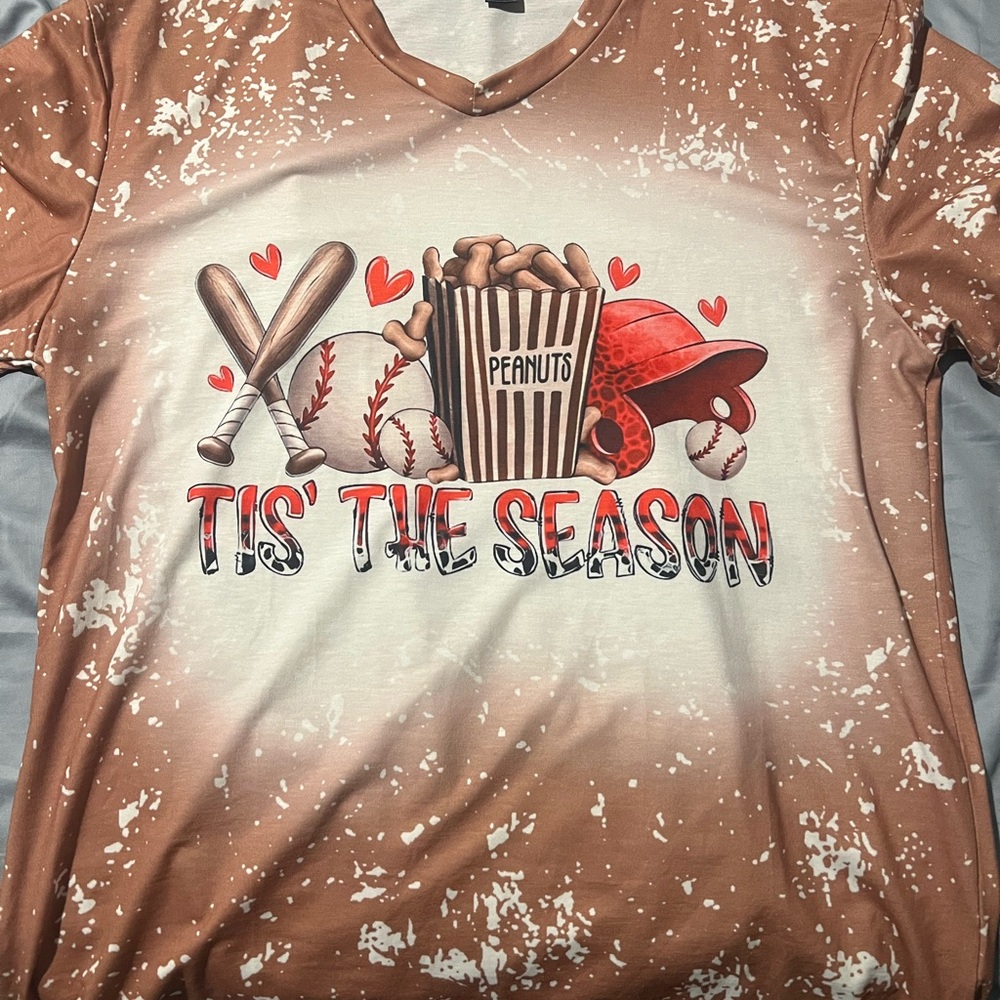 Women’s Baseball Themed Brown T-Shirt